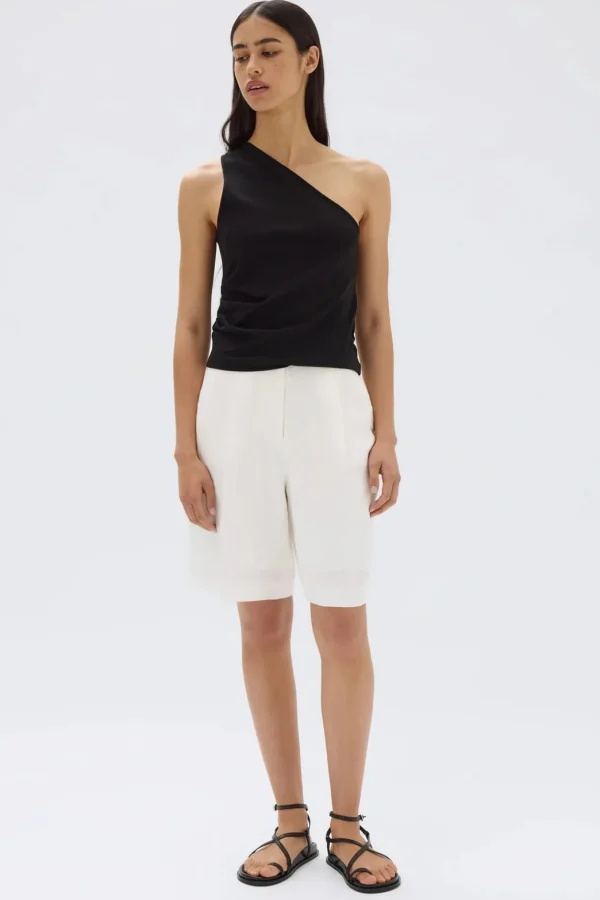 Hot Assembly Label Orchid Jersey One Shoulder Top - Black