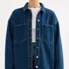 Outlet Nude Lucy Organic Denim Overshirt - Force Blue