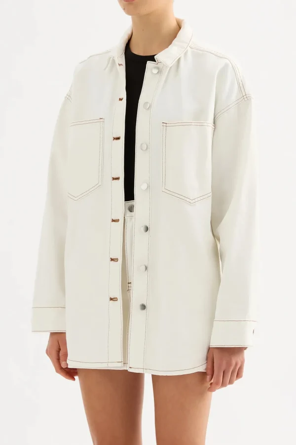 Hot Nude Lucy Organic Denim Overshirt - Salt