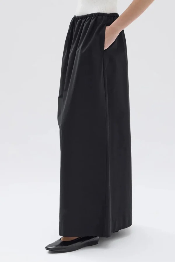 Fashion Assembly Label Philipa Poplin Midi Skirt - Black