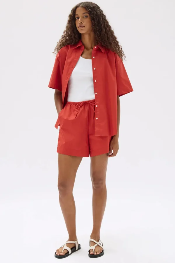 Clearance Assembly Label Philipa Poplin Short - Papaya