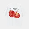 Clearance Maku Pomegranate T-Shirt Oversized - White