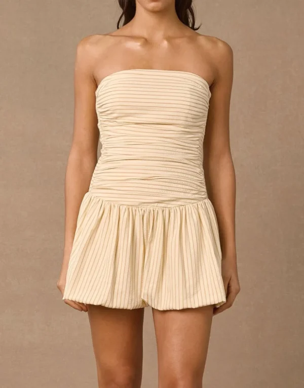 Sale Mon Renn Radiance Mini Dress - Wheat Stripe