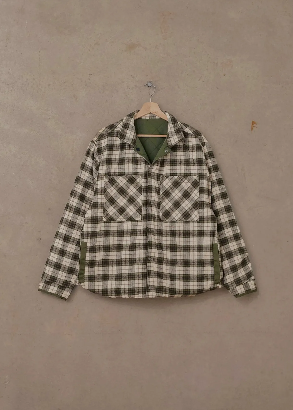 reversible_quilted_jacket_3.webp Online Mctavish Reversible Quilted Jacket - Green Multi
