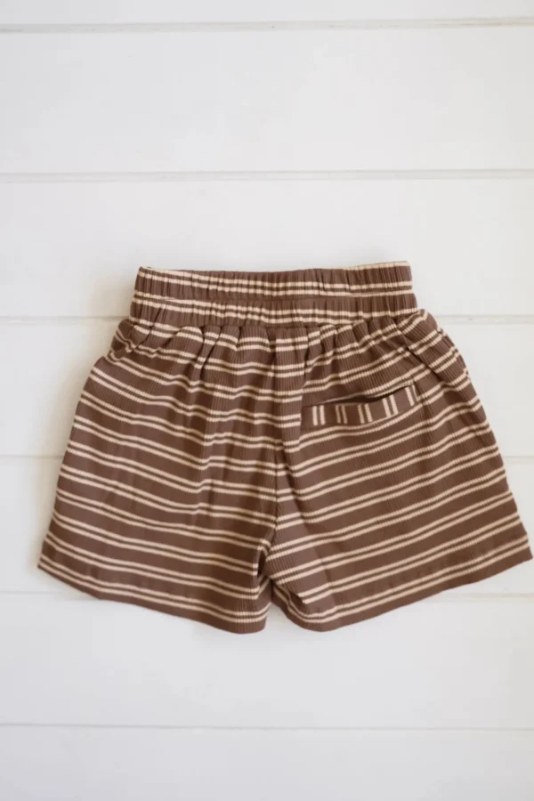 Fashion Milky Designs Rib Short - Choc Stripe