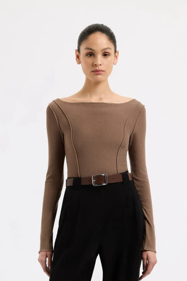 Discount Nude Lucy Romee Top - Chestnut
