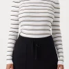 Hot Arcaa Movement Romi Stripe Long Sleeve Top - Cream & Taupe