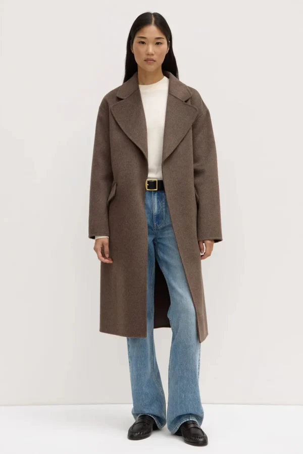 Fashion Assembly Label Sadie Single Breasted Wool Coat - Cocoa