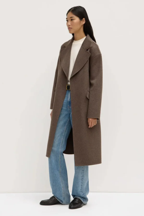Fashion Assembly Label Sadie Single Breasted Wool Coat - Cocoa