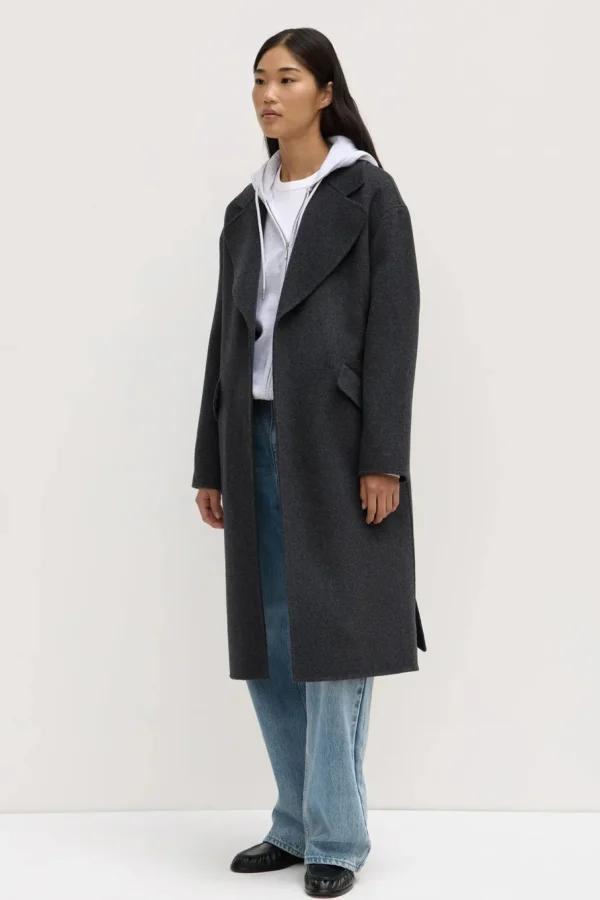Outlet Assembly Label Sadie Single Breasted Wool Coat - Charcoal Marle