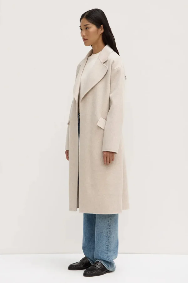 Sale Assembly Label Sadie Single Breasted Wool Coat - Oat Marle