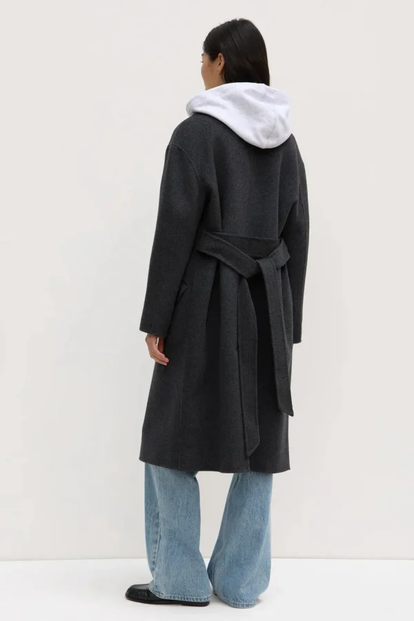 Outlet Assembly Label Sadie Single Breasted Wool Coat - Charcoal Marle