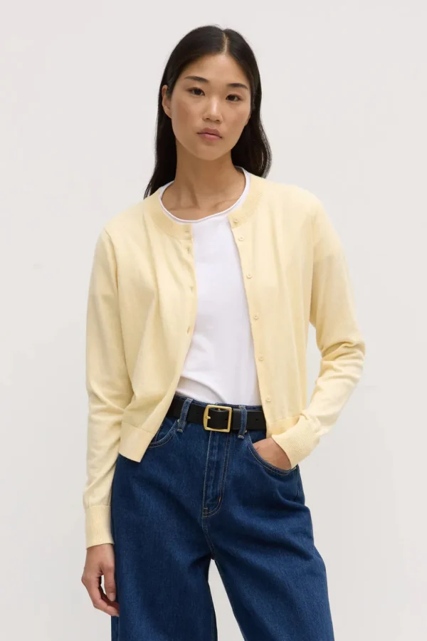 Best Assembly Label Semra Cotton Cashmere Cardigan - Chamomile