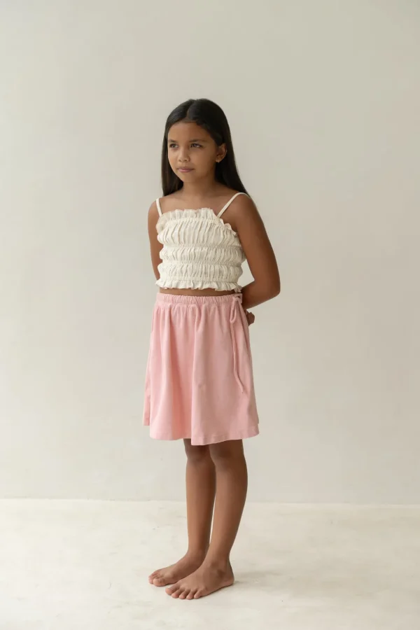 Hot Illoura The Label Shirred Crop - Ecru