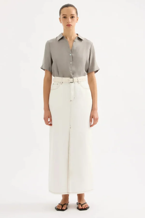 Online Nude Lucy Sia Denim Maxi Skirt - Salt