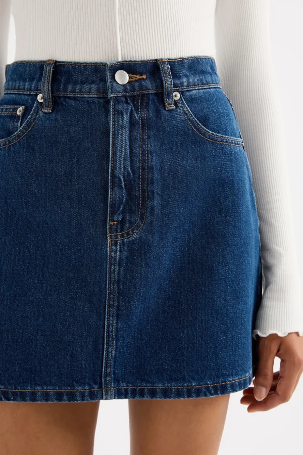 Best Nude Lucy Sia Denim Mini Skirt - Force Blue
