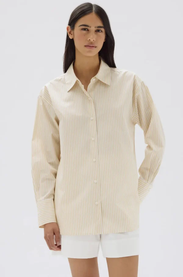 Online Assembly Label Signature Poplin Shirt - Chamomile / White