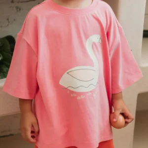 Clearance Golden Children Swan Mid Sleeve T-Shirt - Meringue Pink