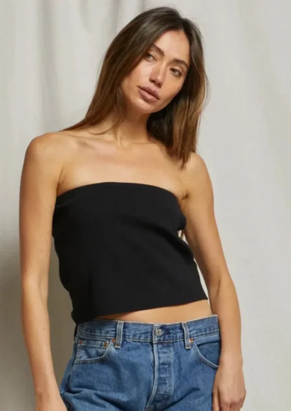 Hot Perfect White Tee Talula Blondie Tube Top - Black