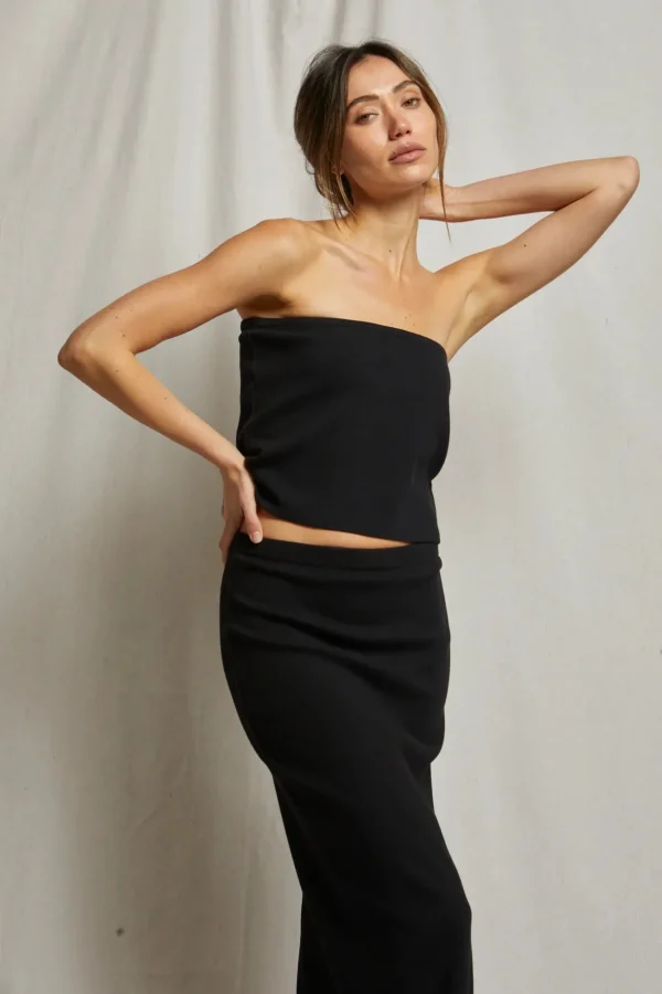 Hot Perfect White Tee Talula Blondie Tube Top - Black
