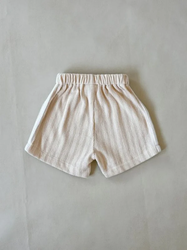 Best Tiny Trove Teo Stripe Cotton Terry Shorts - Sandy Stripe