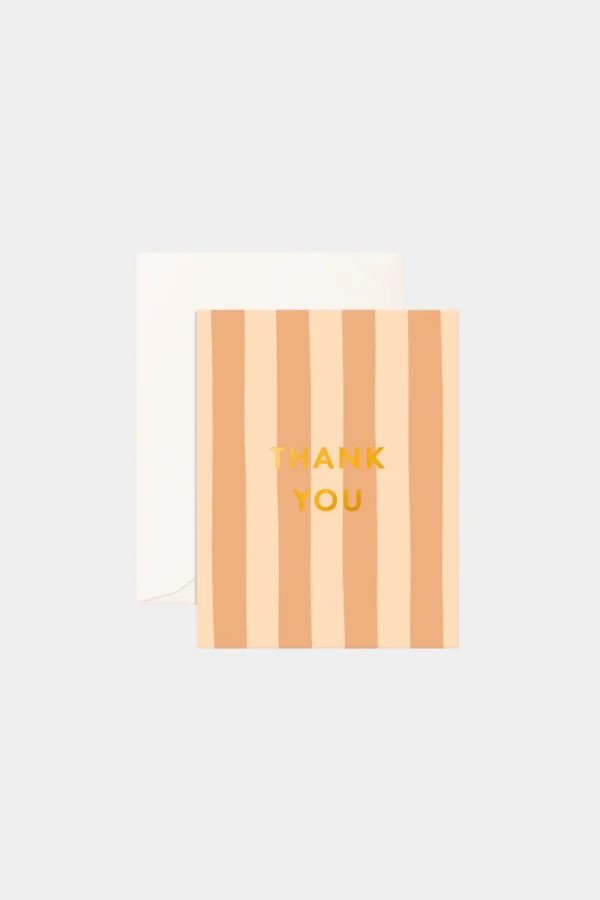 Fashion Fox u0026 Fallow Thank you Corsica Stripe Greeting Card