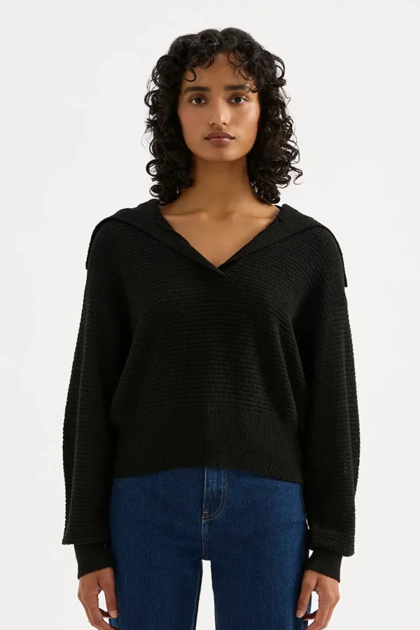 Fashion Nude Lucy Thera Rugby Knit - Black