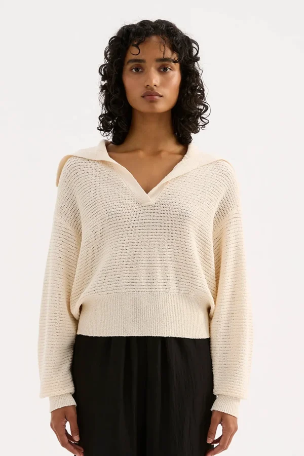 Sale Nude Lucy Thera Rugby Knit - Cream