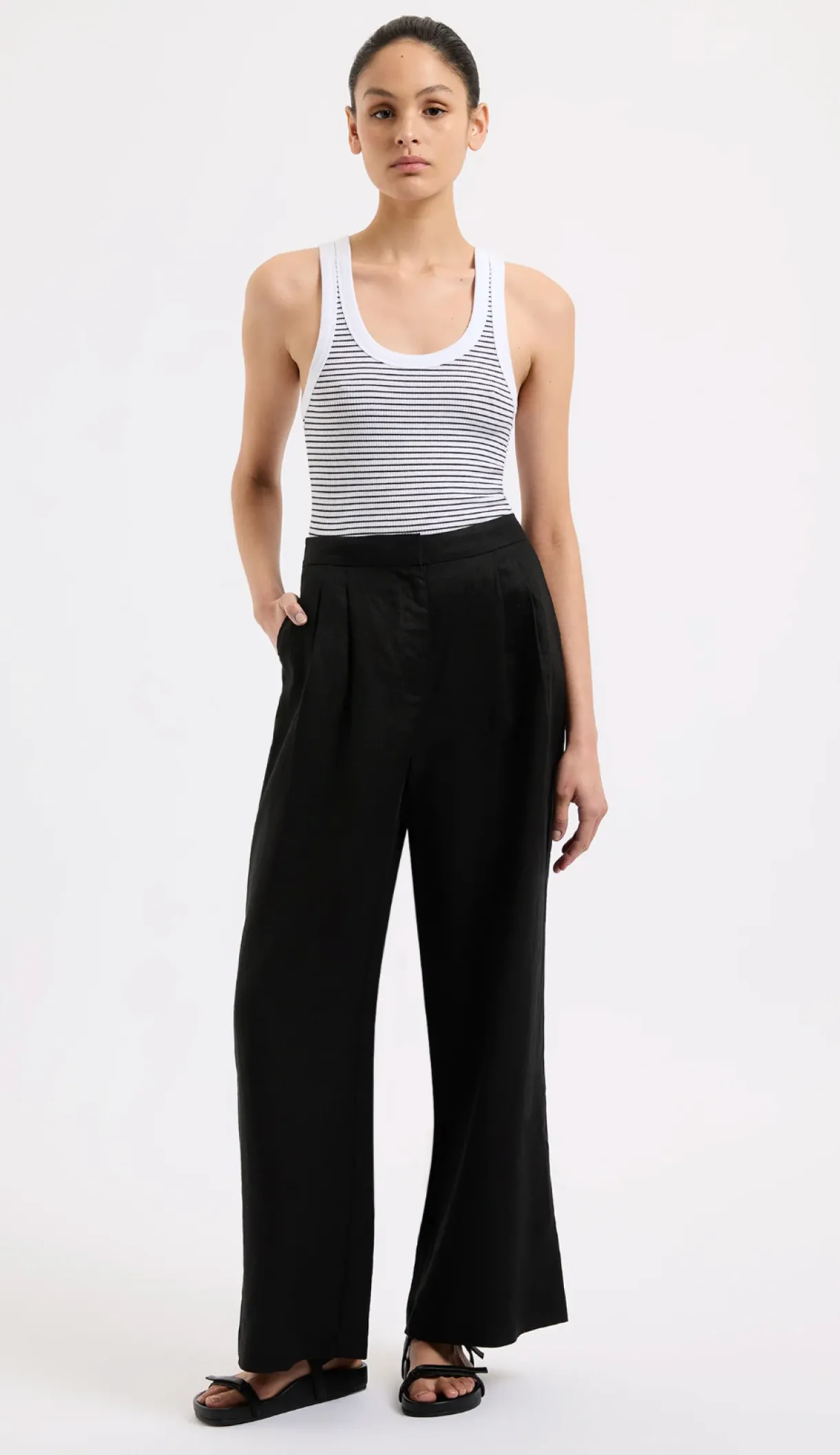 thilda_linen_pant__black_0.webp Sale Nude Lucy Thilda Linen Pant - Black