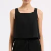 Hot Nude Lucy Thilda Linen Top - Black