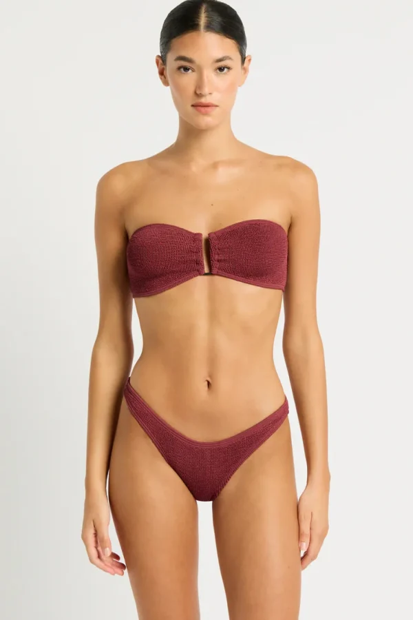 Hot Bond-Eye Swim Tie Back Blake Bandeau - Carmine