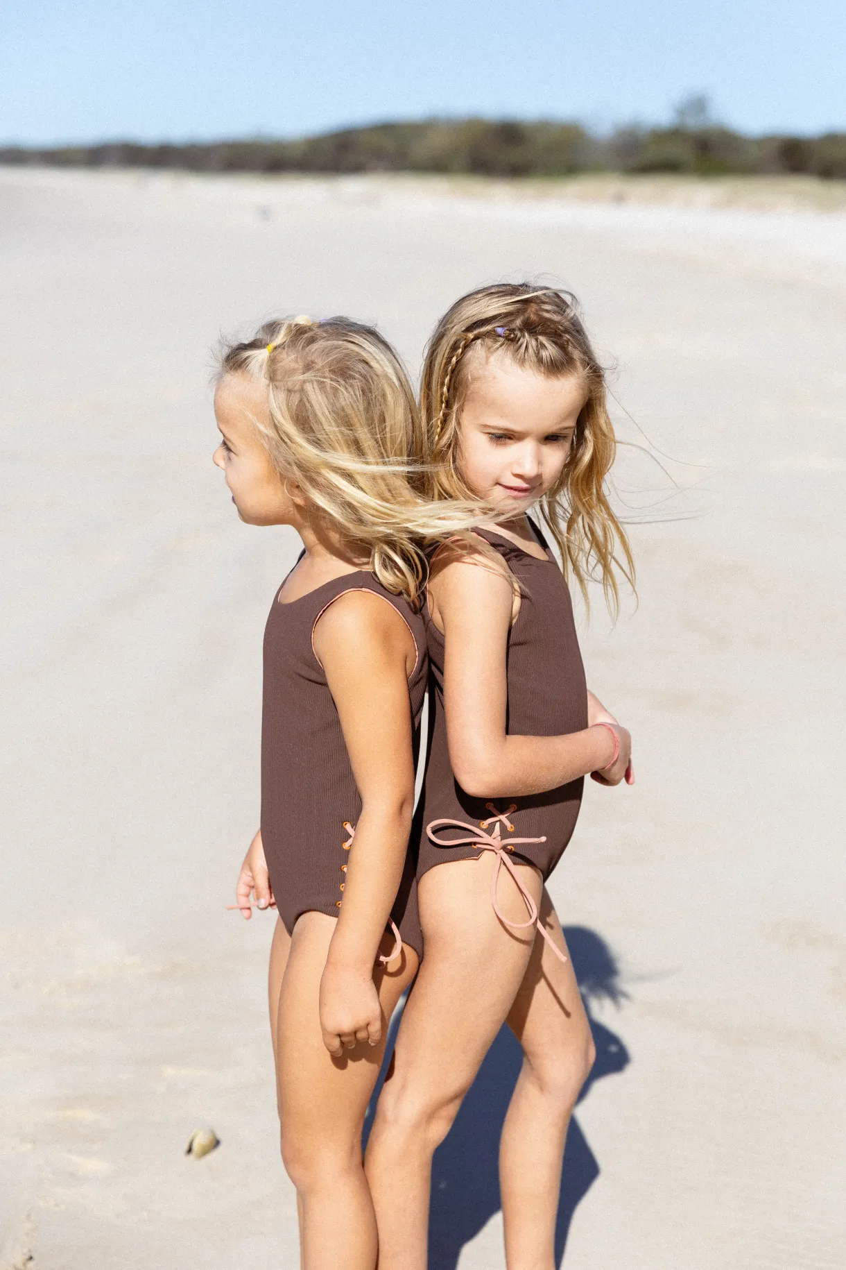 tie_side_swimsuit__chocol_2.webp Fashion Summer Sun Label Tie Side Swimsuit - Chocolate with Honey Glow Tie Sides