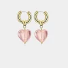 Clearance We Are Emte Treasured Heart Hoop Earrings - Pink