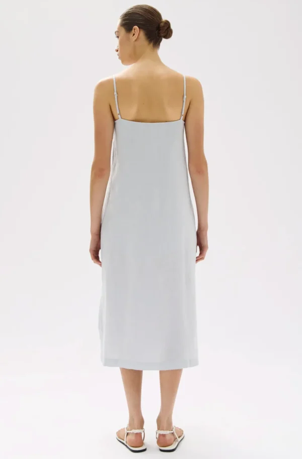 Clearance Assembly Label Vallory Linen Slip Dress - Blue Haze
