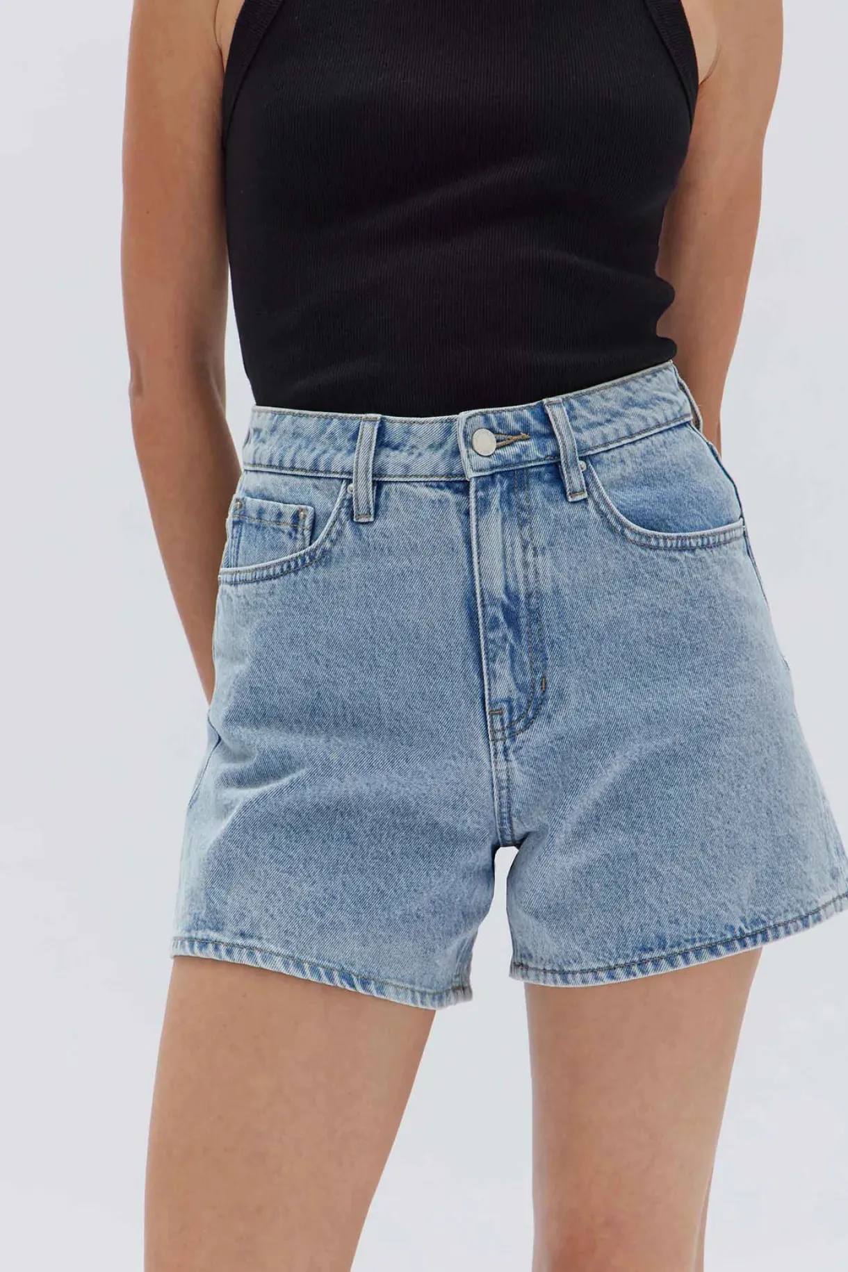 Best Assembly Label Vintage Denim Short - Light Stone