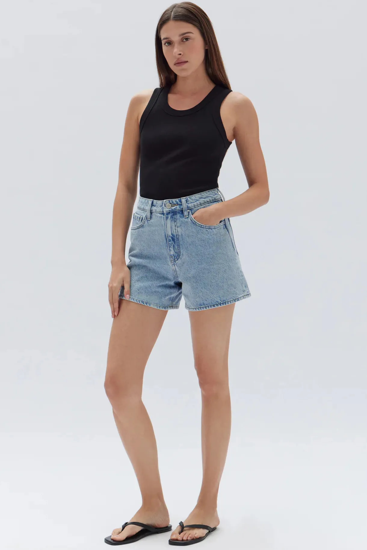Best Assembly Label Vintage Denim Short - Light Stone