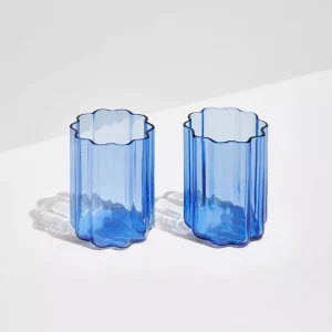 Online FAZEEK Wave Glass Set of 2 - Blue