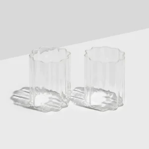 Outlet FAZEEK Wave Glass Set of 2 - Clear