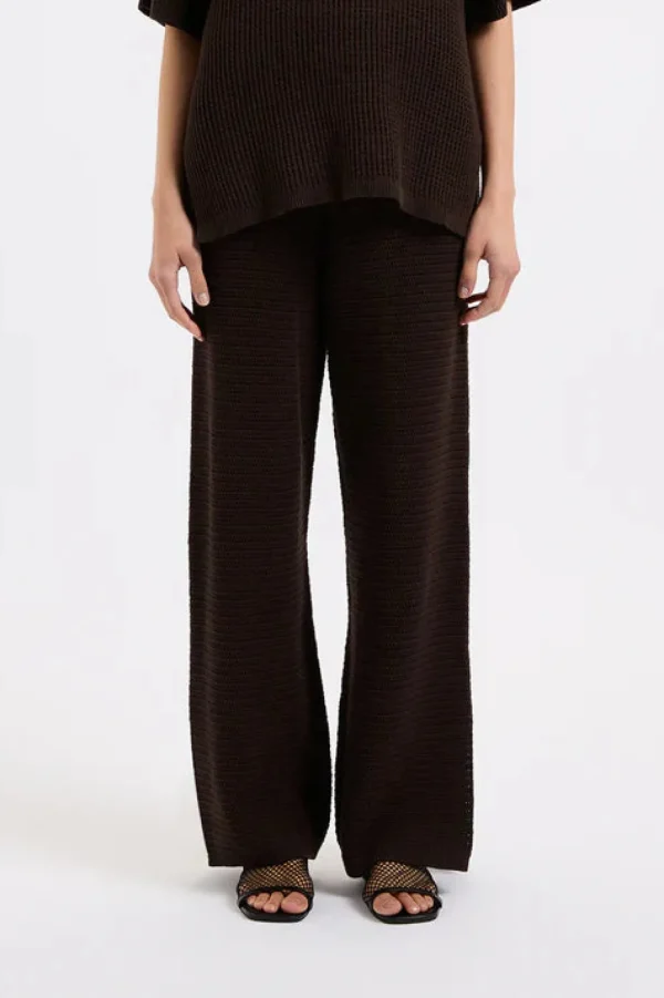 New Nude Lucy Willow Crochet Pant - Espresso